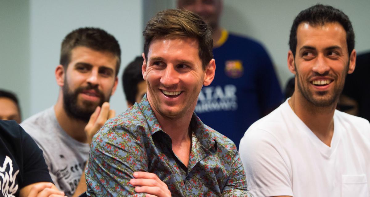 Gerard Piqué, Lionel Messi et Sergio Busquets