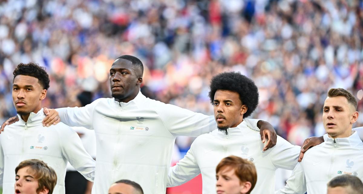 Kamara, Konaté, Koundé et Digne avec l'Équipe de France