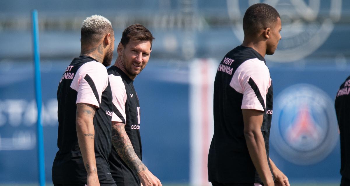 Neymar avec Messi et Mbappé