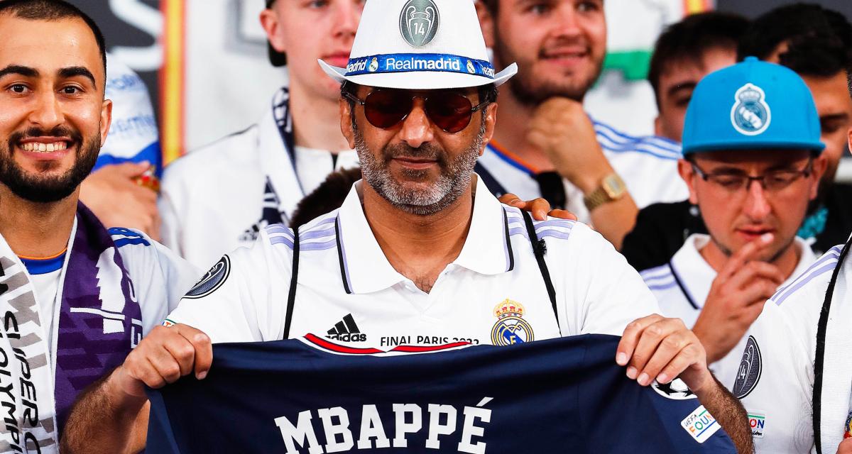 Supporter du Real Madrid avec un maillot de Mbappé