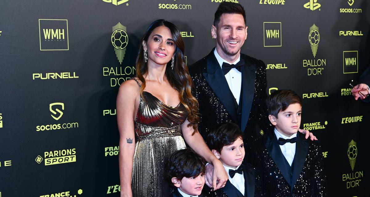 Messi avec Antonella et ses 3 enfants 