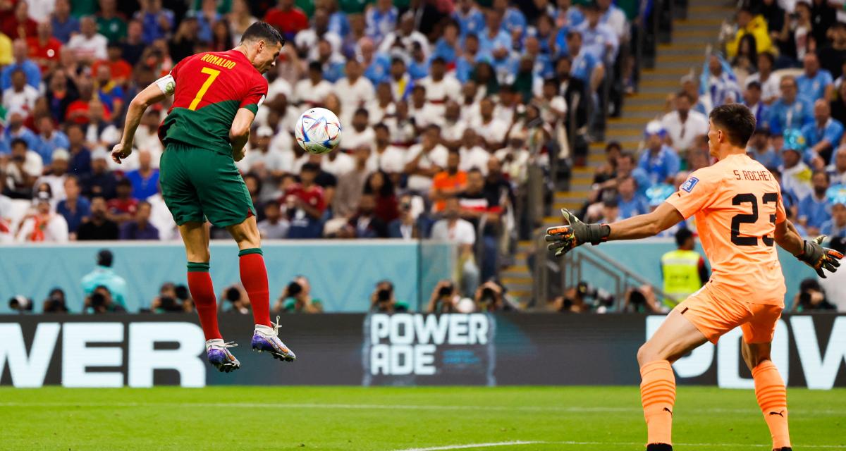 L'action du premier but du Portugal hier contre l'Uruguay