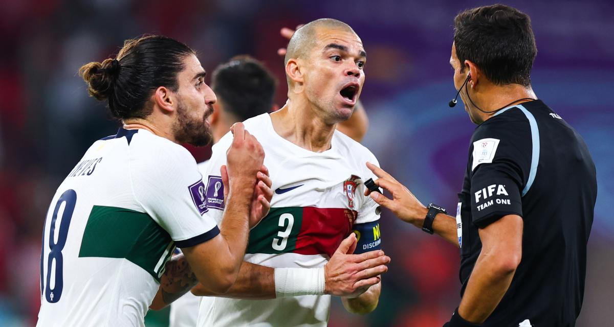 Pepe lors de Maroc - Portugal au Mondial 