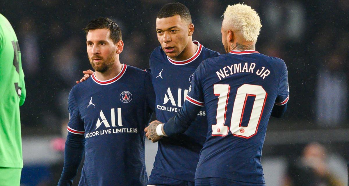 Lionel Messi, Kylian Mbappé et Neymar en février 2022