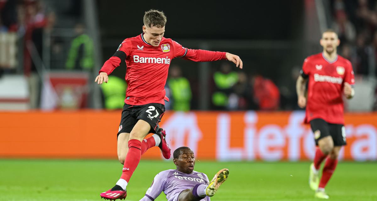 Florian Wirtz avec Leverkusen contre l'ASM en Allemagne 