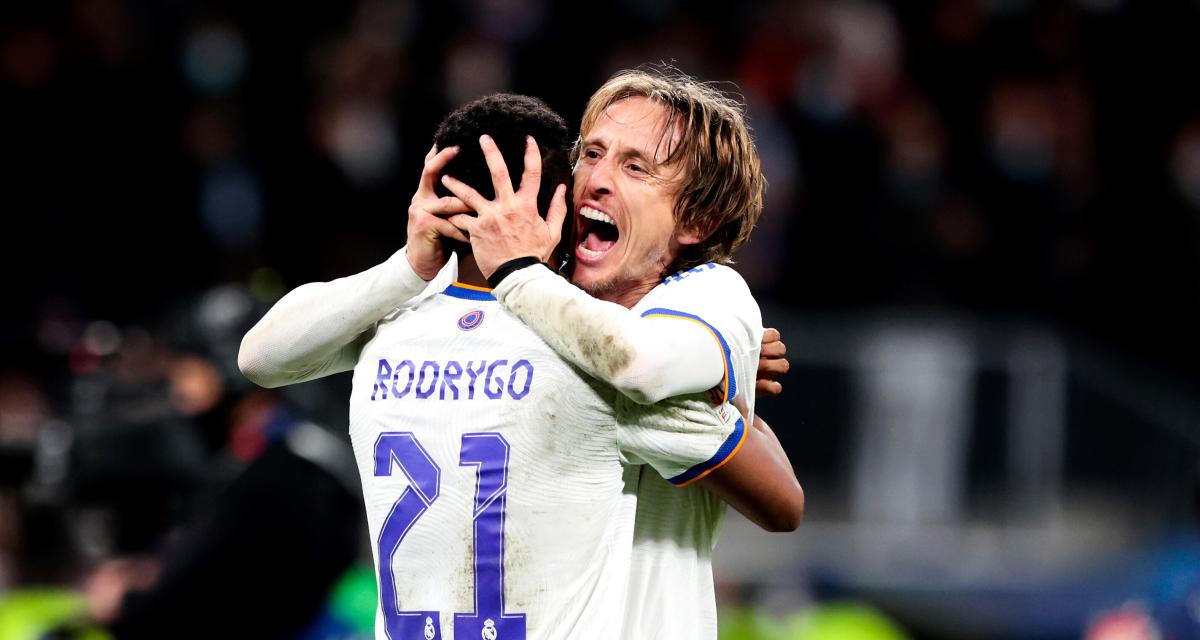 Luka Modric et Rodrygo après la qualification face au PSG en 2022