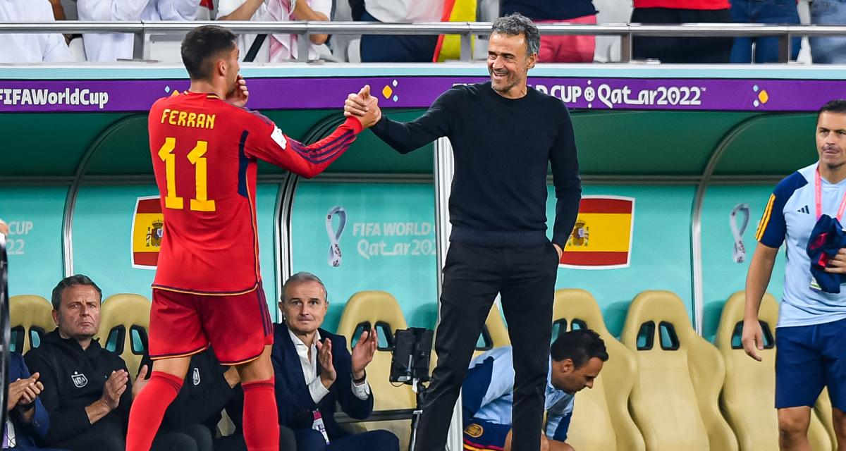 Ferran Torres et Luis Enrique avec l'Espagne à la Coupe du Monde au Qatar 