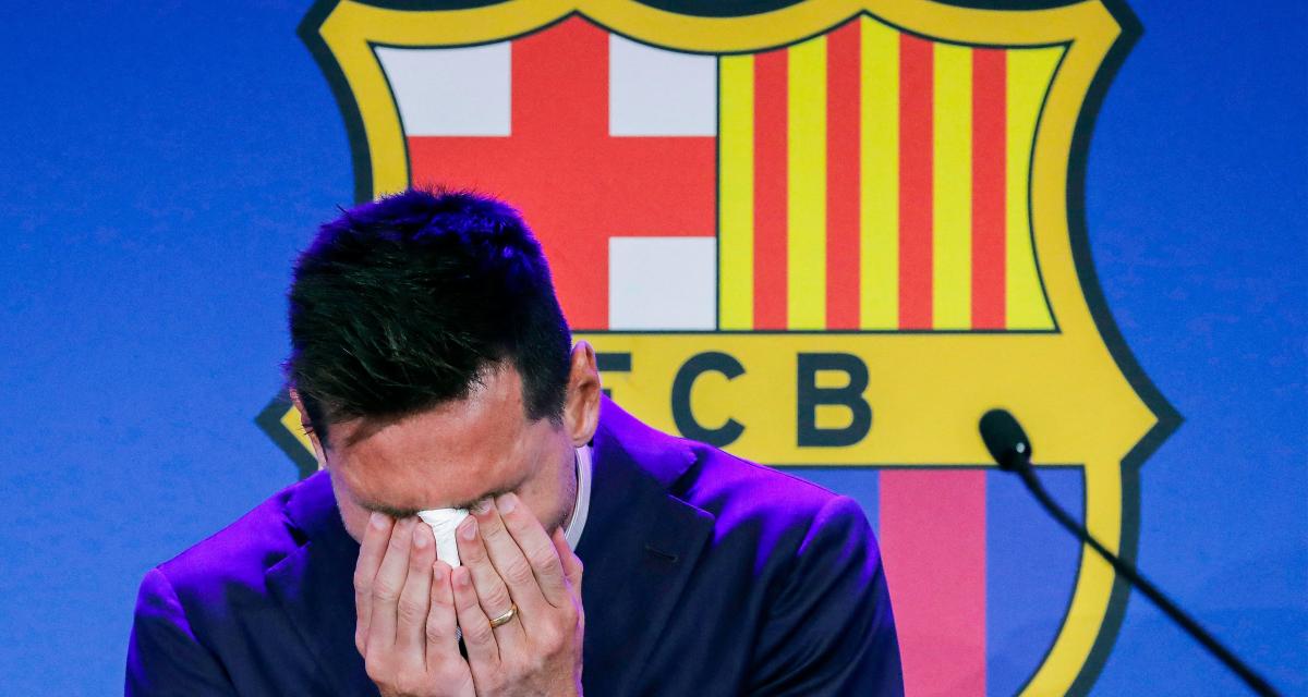 Lionel Messi le jour de son départ du FC Barcelone, en août 2021