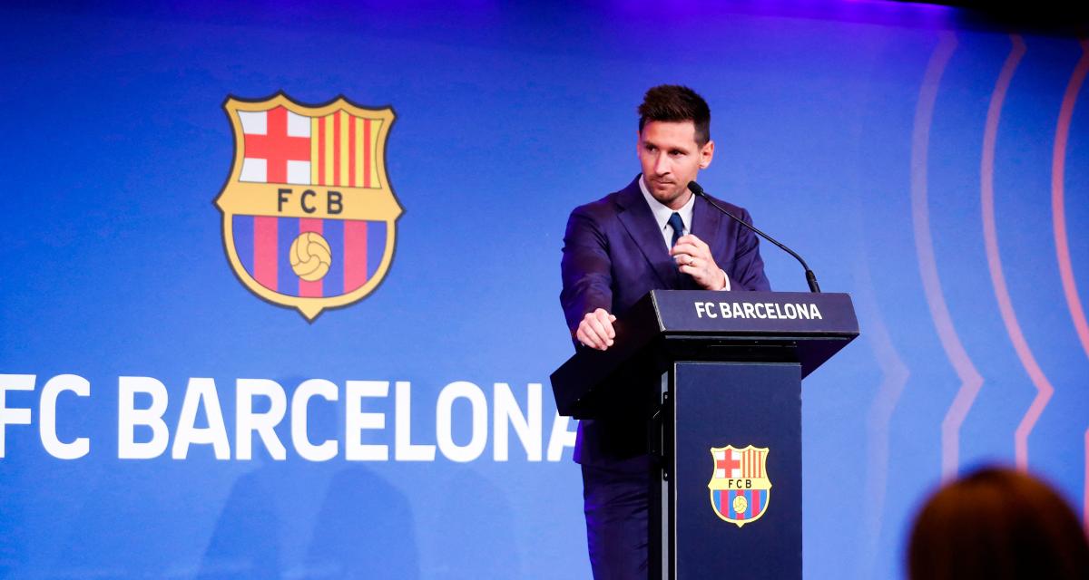 Lionel Messi lors de son départ du FC Barcelone à l'été 2021