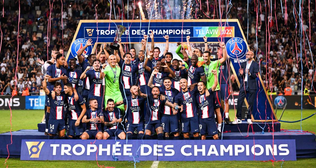 La joie des Parisiens au moment de soulever le Trophée des Champions 2022