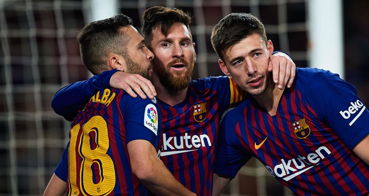 Jordi Alba, Lionel Messi et Clément Lenglet