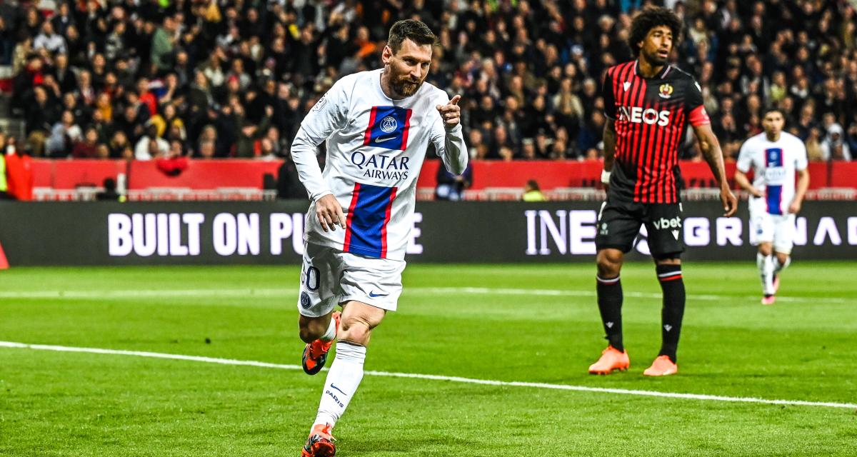 Lionel Messi avec le PSG face à l'OGCN à Nice en Ligue 1, 2023