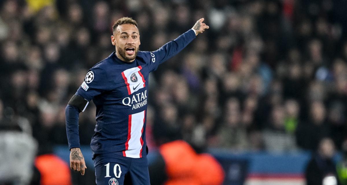 Neymar avec le PSG en Ligue des Champions face au Bayern en 2023