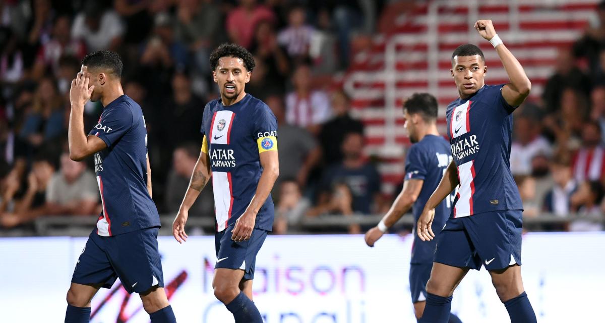 Achraf Hakimi, Marquinhos et Kylian Mbappé