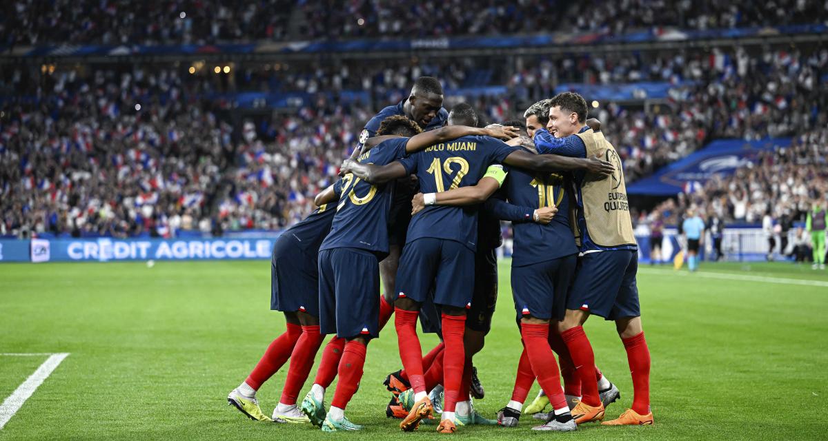 Les Bleus célèbrent face à la Grèce au Stade de France en juin 2023