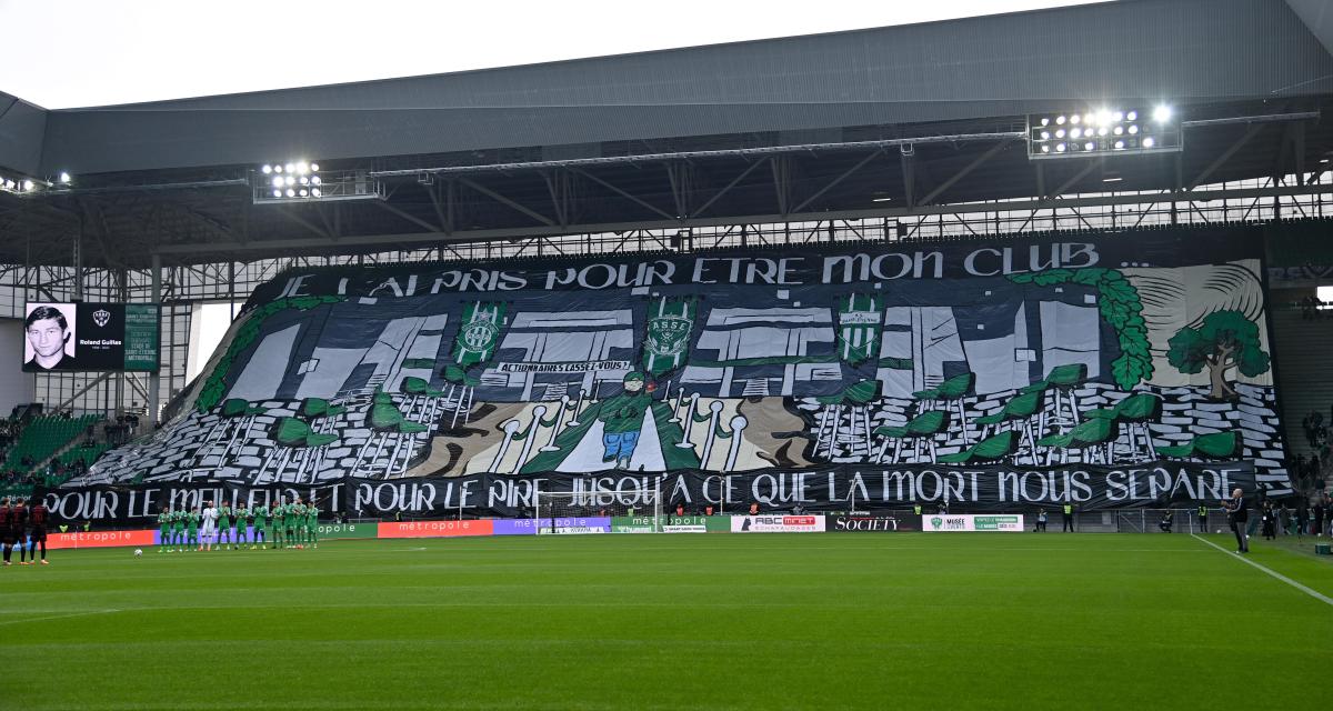 Le tifo réalisé par les supporters des Verts lors d'ASSE - Rodez