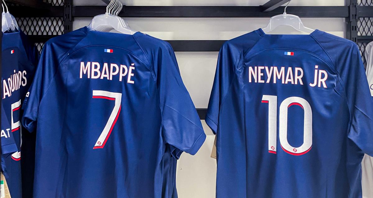 Les maillots de Kylian Mbappé et Neymar au PSG