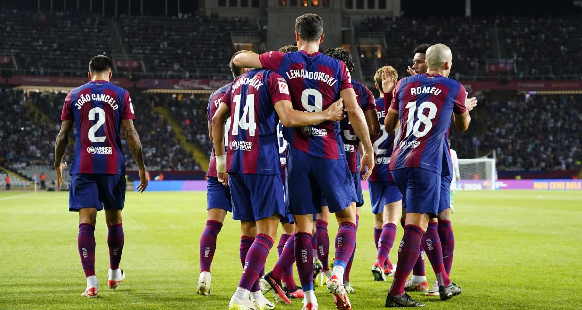 Les joueurs du Barça lors de FC Barcelone - Betis Séville