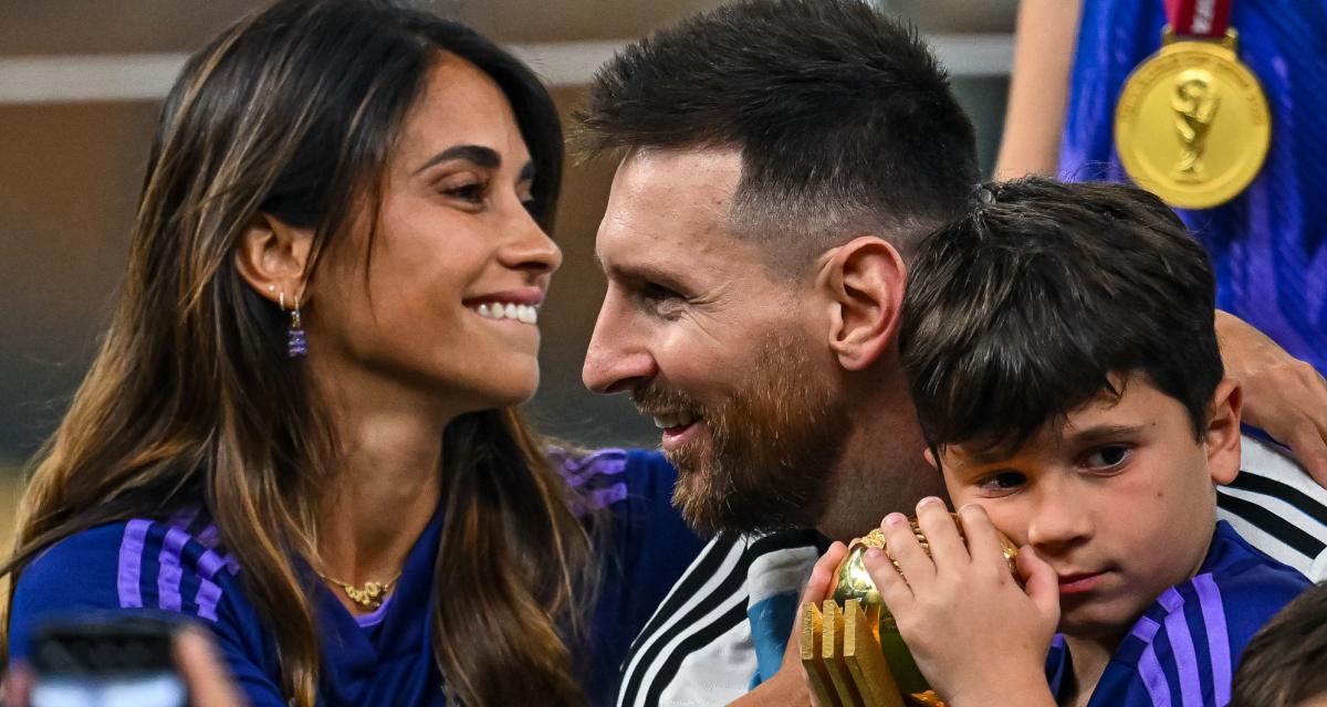 Antonela Roccuzzo, Lionel Messi et un de leurs enfants...