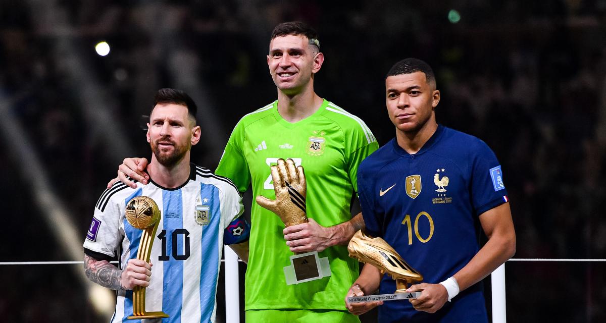 Lionel Messi, Emiliano Martinez et Kylian Mbappé