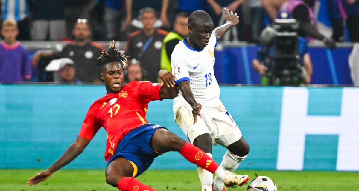 Ngolo Kanté face à Nico Williams à l'Euro