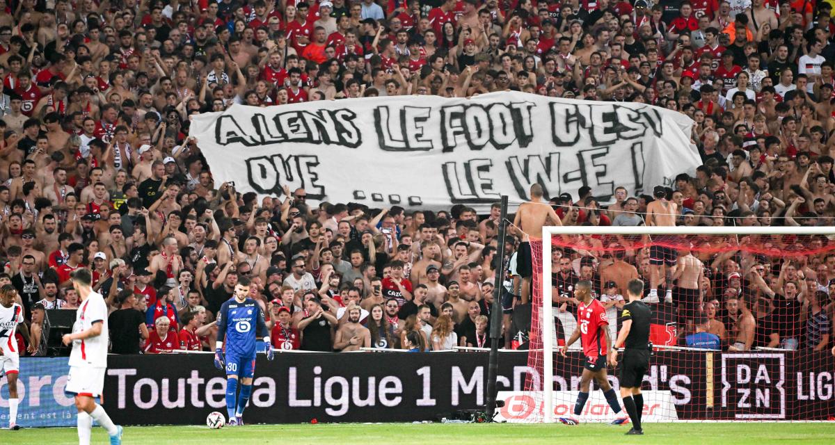 La banderole chambreuse des supporters du LOSC envers le RC Lens