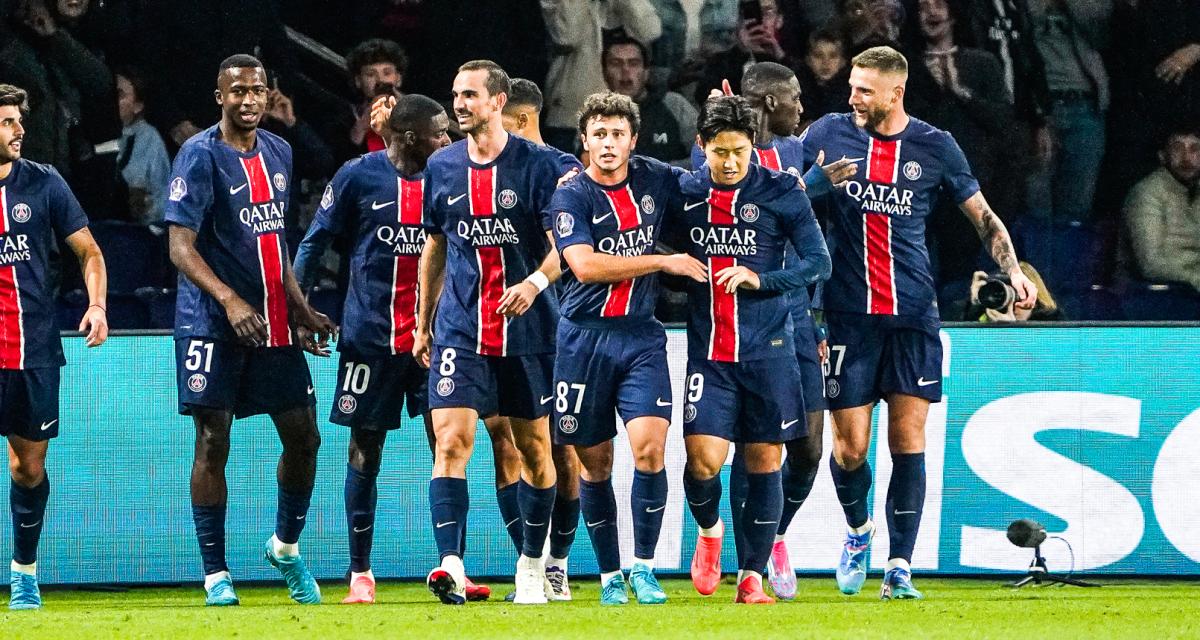 La joie des Parisiens après un but contre Brest