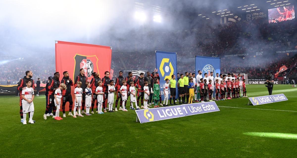 Les joueurs du Stade Rennais et du PSG 