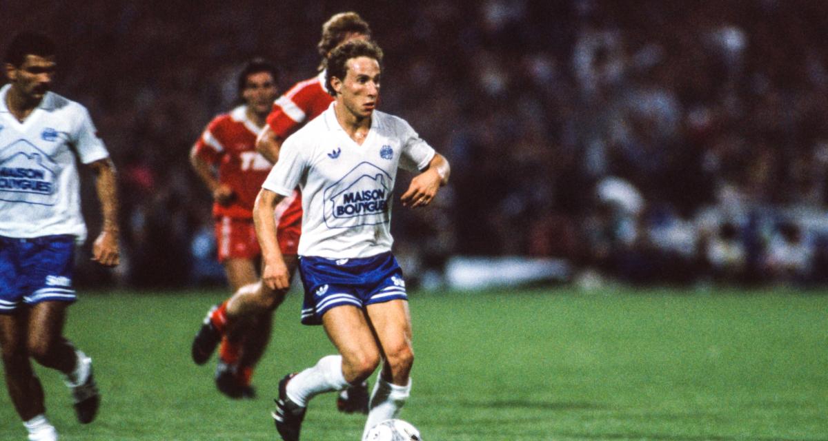 Jean-Pierre Papin, lors de son premier match à l'OM, en 1986-87