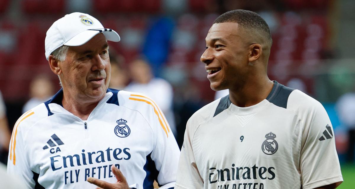 Ancelotti et Mbappé.