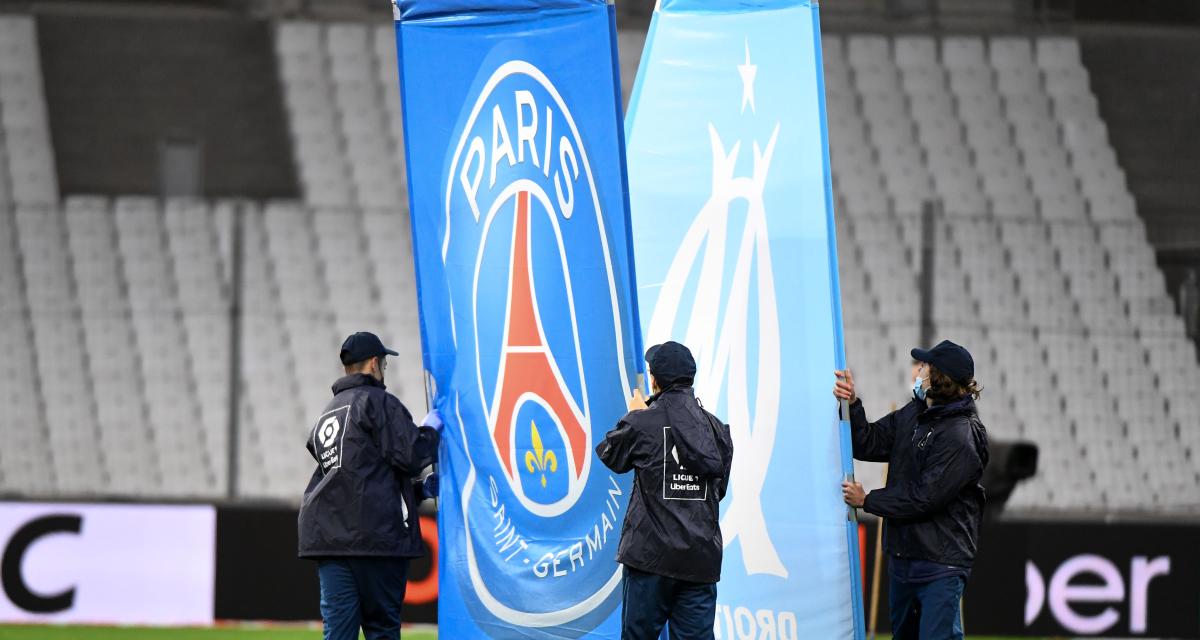 Les logos du PSG et de l'OM.