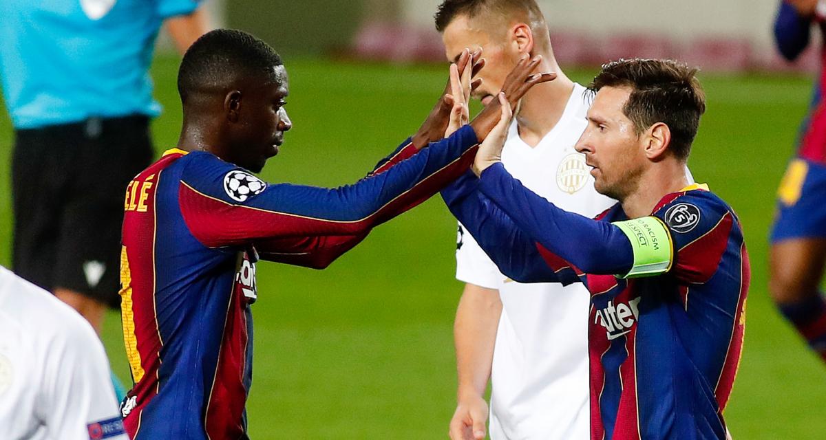 Ousmane Dembélé et Lionel Messi