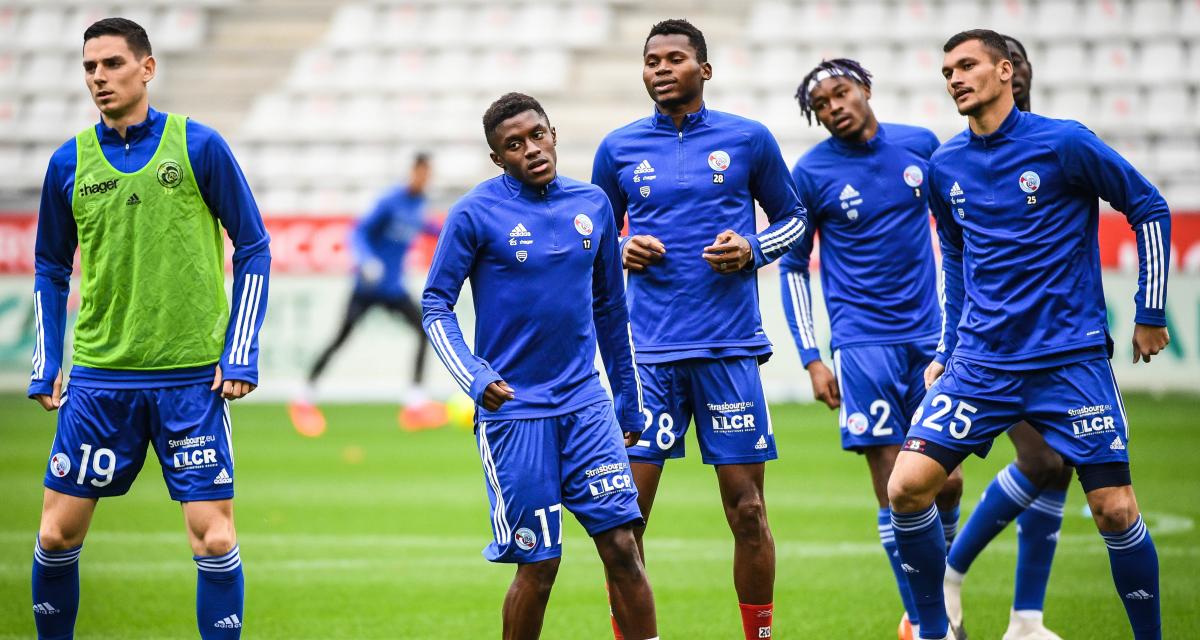 Les joueurs du RC Strasbourg en action