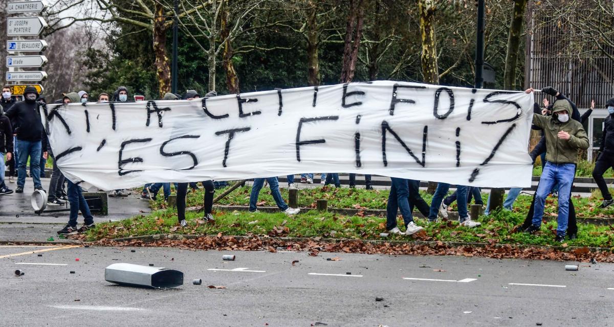 Ultras du FC Nantes lors d'une manifestation anti-Kita
