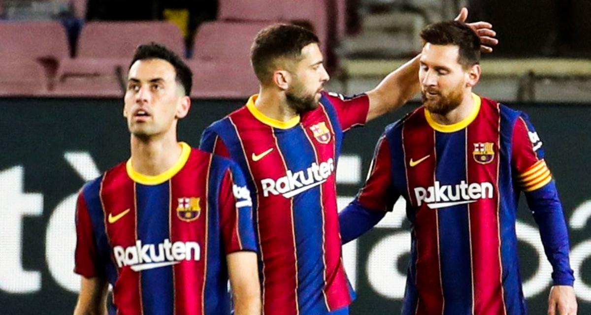 Sergio Busquets, Jordi Alba et Lionel Messi