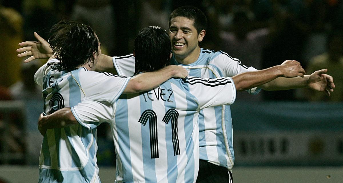 Juan Roman Riquelme, Carlos Tévez et Lionel Messi