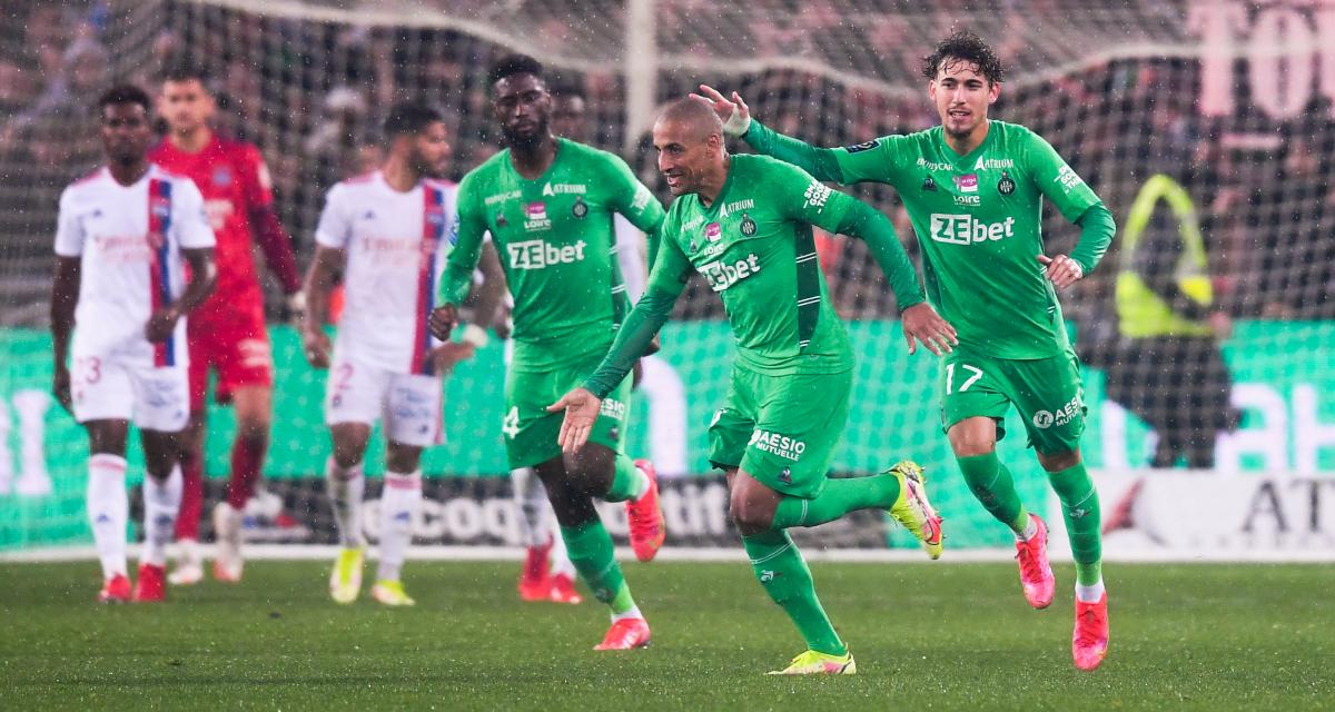 La joie des Verts après le penalty de Wahbi Khazri à la 95e minute.