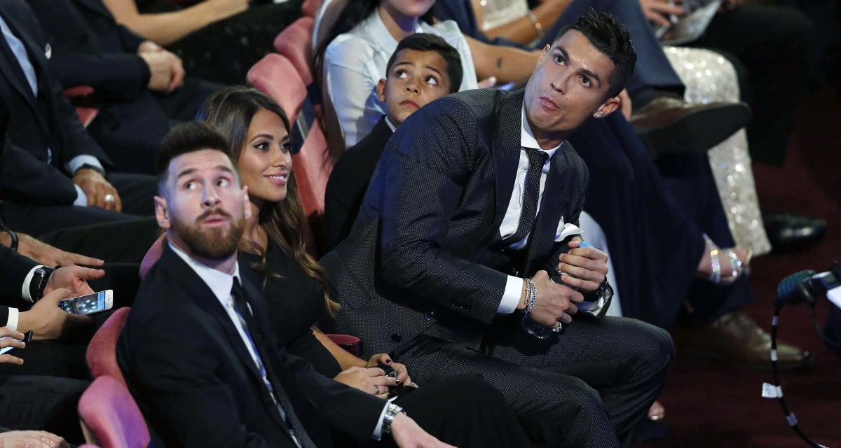 Lionel Messi et Cristiano Ronaldo avec leurs proches